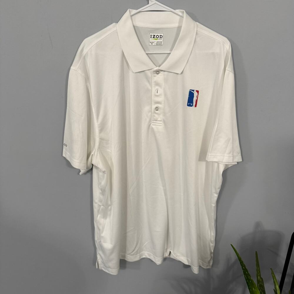 IZOD Golf White Polo w/ Frustrated Golfer Logo F**k Men's Size 3XL Short Sleeves